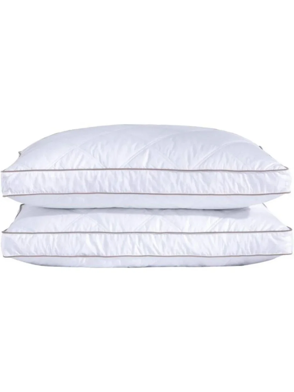 Luxurious Goose Down Pillows Set of 2 for Sleeping, King Size, Cotton Cover